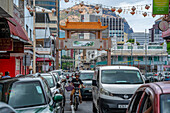 Blick auf den Eingang zu Chinatown, Port Louis, Mauritius, Indischer Ozean, Afrika