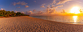 View of Le Morne Public Beach at sunset, Le Morne, Riviere Noire District, Mauritius, Indian Ocean, Africa