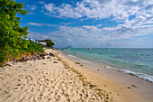 Blick auf den Strand von Flic en Flac, Mauritius, Indischer Ozean, Afrika