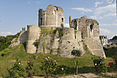 Das Verlies des Chateau de Conches-en-Ouche (Schloss Conches-en-Ouche) aus dem 11. Jahrhundert in Conches-en-Ouche, Eure, Normandie, Frankreich, Europa