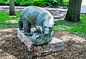 Leo Mol bear sculpture in the Leo Mol Sculpture Garden in Assiniboine Park, Winnipeg, Manitoba, Canada, North America