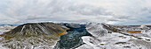 Luftaufnahme des Lavastroms vom Ausbruch des Grindavik, Island, Polarregionen