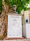 Statue of Pythagoras, Irini Square, Pythagoreio, Samos Island, North Aegean, Greek Islands, Greece, Europe