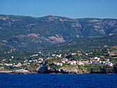 Blick auf Evdilos, Insel Ikaria, Nord-Ägäis, Griechische Inseln, Griechenland, Europa