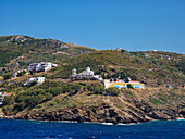 Blick auf die Kirche Agia Triada, Fournoi, Insel Fournoi, Nord-Ägäis, Griechische Inseln, Griechenland, Europa
