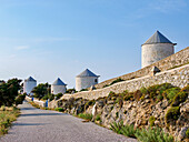 Windmills of Pandeli, Leros Island, Dodecanese, Greek Islands, Greece, Europe