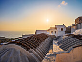 Patmos Chora bei Sonnenuntergang, Insel Patmos, Dodekanes, Griechische Inseln, Griechenland, Europa