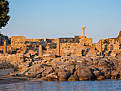 St. Stefanos Basilica Ruins at sunset, Agios Stefanos Beach, Kos Island, Dodecanese, Greek Islands, Greece, Europe