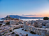 St. Stefanos Basilika Ruinen in der Abenddämmerung, Agios Stefanos Strand, Kos Insel, Dodekanes, Griechische Inseln, Griechenland, Europa