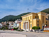 National Bank at the waterfront, Samos Town, Samos Island, North Aegean, Greek Islands, Greece, Europe