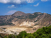 Stefanos Vulkankrater, Blick von oben, Insel Nisyros, Dodekanes, Griechische Inseln, Griechenland, Europa