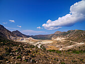 Blick auf den Stefanos-Vulkankrater, Insel Nisyros, Dodekanes, Griechische Inseln, Griechenland, Europa