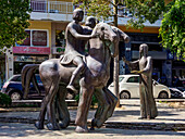 Statue des Erotokritos, Stadt Heraklion, Kreta, Griechische Inseln, Griechenland, Europa