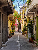 Street of the Old Town, City of Rethymno, Rethymno Region, Crete, Greek Islands, Greece, Europe