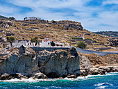 Chapel and Cemetery in Pigadia, Karpathos Island, Dodecanese, Greek Islands, Greece, Europe