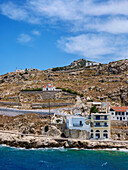 Blick auf die Panormitis-Kirche, Pigadia, Insel Karpathos, Dodekanes, Griechische Inseln, Griechenland, Europa