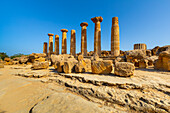 Tempel des Herakles, Valle dei Templi (Tal der Tempel), UNESCO-Weltkulturerbe, hellenische Architektur, Agrigento, Sizilien, Italien, Mittelmeer, Europa