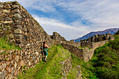 Woman hiking Choquequirao, Peru, South America