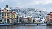 Luzern an einem Wintermorgen, Luzern, Schweiz, Europa