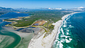 Aerial of the Klein River Lagoon, Hermanus, Western Cape Province, South Africa, Africa