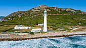 Aerial of Slangkop Lighthouse, Cape Town, Cape Peninsula, South Africa, Africa