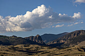 USA, Colorado, Creede, Puffy clouds above San Juan Mountains on sunny day