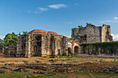 Ruins of the Monastery of San Francisco in the Colonial City of Santo Domingo, Dominican Republic. Built from 1508 to 1560 A.D. The first monastery built in the Americas. UNESCO World Heritage Site of the Colonial City of Santo Domingo.