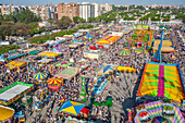 Bustling April Fair in Sevilla, Daytime Aerial View