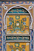 Fes, Morocco. Hand painted door panel in with floral design