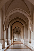 An arched walkway in Sultan Qaboos's palace, Al -Alam Palace, Muscat, Oman.