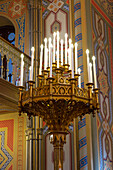 Romania, Bucharest, Choral Temple. Synagogue. Interior of Jewish temple. (Editorial Use Only)