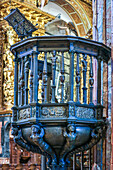 Spain, Galicia. Cathedral in Santiago de Compostela, pulpit