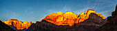 USA, Utah, Zion National Park. Zion Overlook at sunrise.