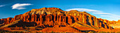 USA, Utah, Capitol Reef National Park. Panoramic of mountain and rock formations.