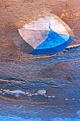 USA, Utah. Ice formations on the Colorado River near Moab.