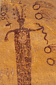USA, Utah. Head of Sinbad Panel pictographs in San Rafael Swell Recreation Area.