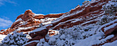 USA, Utah. Winterlicher Schneefall im Castle Valley.