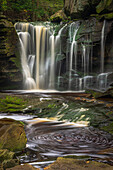 USA, West Virginia, Blackwater Falls State Park. Landschaftlich reizvoll mit Wasserfall und Teich.