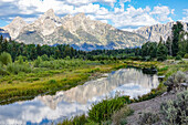 Grand Teton National Park, Wyoming, USA. Scenic view of Grand Tetons mountain range.