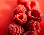 Closeup of delicious fresh sweet ripe red raspberry