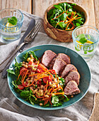 Bohnensalat mit Schweinefilet