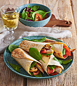 Chicken tortilla wraps with vegetables