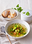 Vegetable soup with herbs
