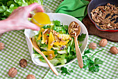 Endive salad with oranges and walnuts