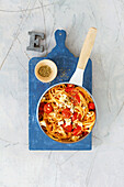 Baked pasta with feta and cherry tomatoes