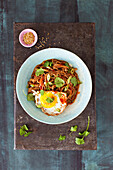 Sesame and garlic ramen with fried egg