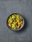 Couscous salad with tofu and chermoula