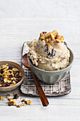 Walnut ice cream with chocolate chips