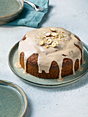 Chocolate nut cake with icing