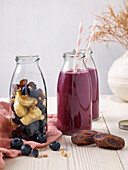 Blueberry and banana smoothie with dates